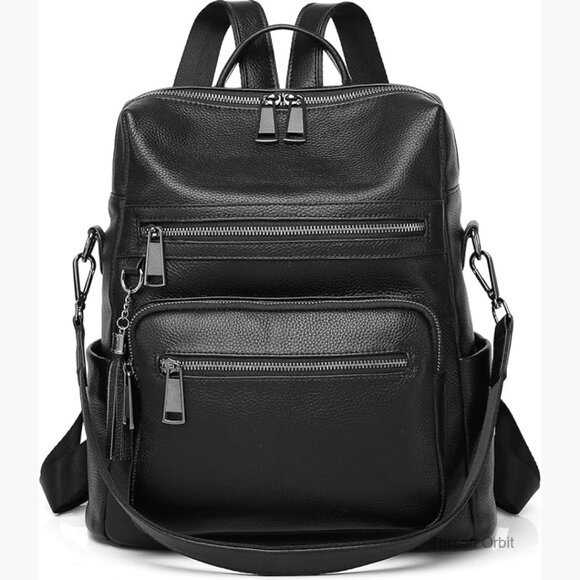 Genuine Leather Convertible Backpack Purse, 3-Way Wear, 20L 
